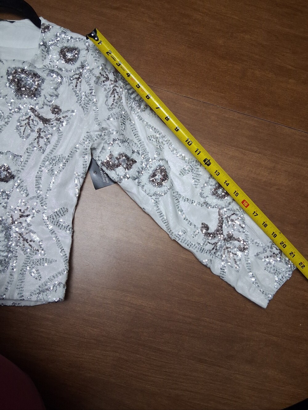 Boston Proper Embellished Floral Sequin Linen Jacket - Picture 6 of 13